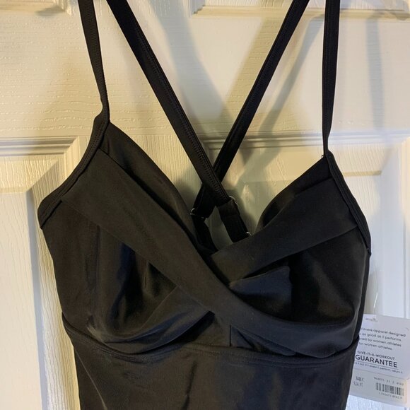 Athleta Women's Twister Tankini Top Size 34 B C NEW Black Strappy Underwire - Picture 4 of 10